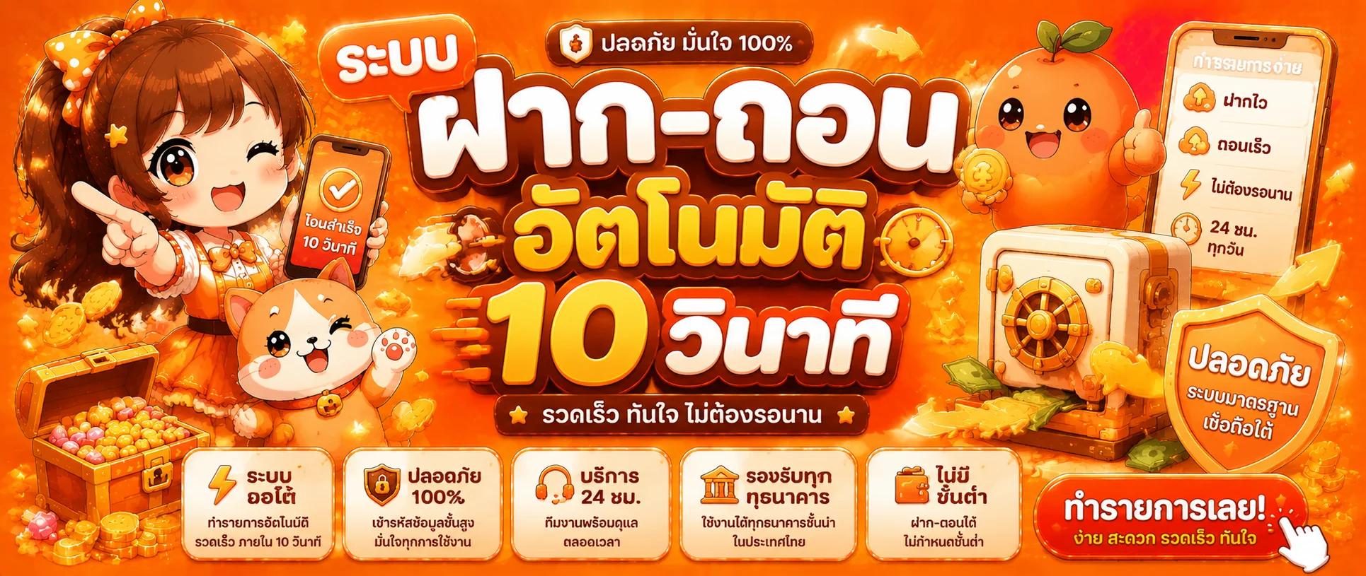 หน้าฝากถอนออโต้ของ MBK55 รองรับทุกธนาคารและทรูวอลเล็ท