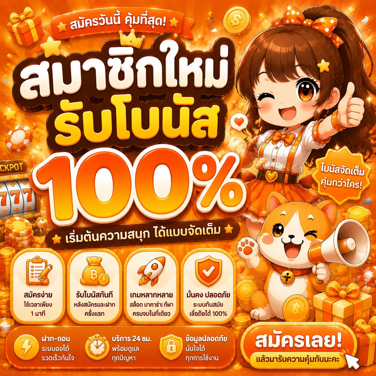 แบนเนอร์โปรโมชั่น MBK55 โบนัสสมาชิกใหม่ 100%